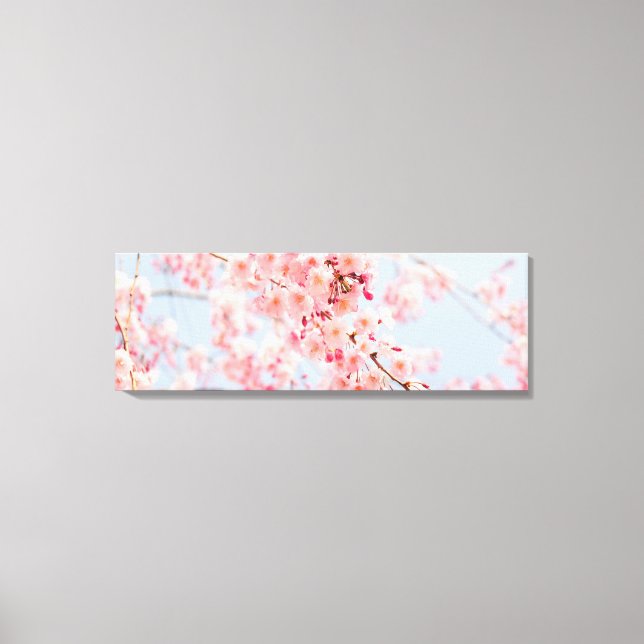 Cherry Blommar Ro Blue Gallery Wrap Canvas (Framsida)