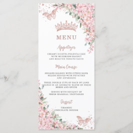 Cherry Blommar Ro Butterflies Slim Menu Meny