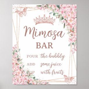 Cherry Blommar Ro Guld Butterflies Mimosa Pub Poster