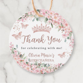 Cherry Blommar Ro Guld Butterflies Quinceañera Gåvor Etiketter