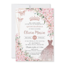 Cherry Blommar Ro Guld Dress Gown Quinceañera