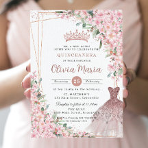 Cherry Blommar Ro Guld Dress Gown Quinceañera