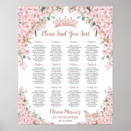 Cherry Blommar Ro Guld Quinceanera Seation Poster