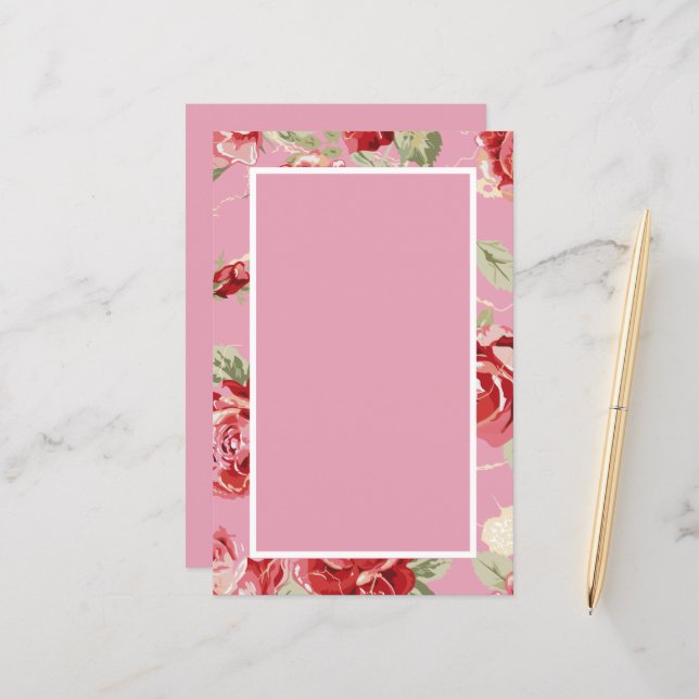 Cherry blommar röd ros (Fram/Back In Situ)