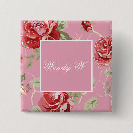 Cherry blommar röd ros-blomman knapp