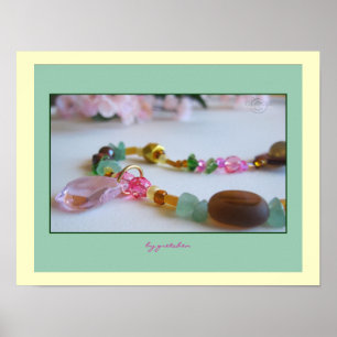 Cherry Blommar Rosa Beaded Necklace Poster 2