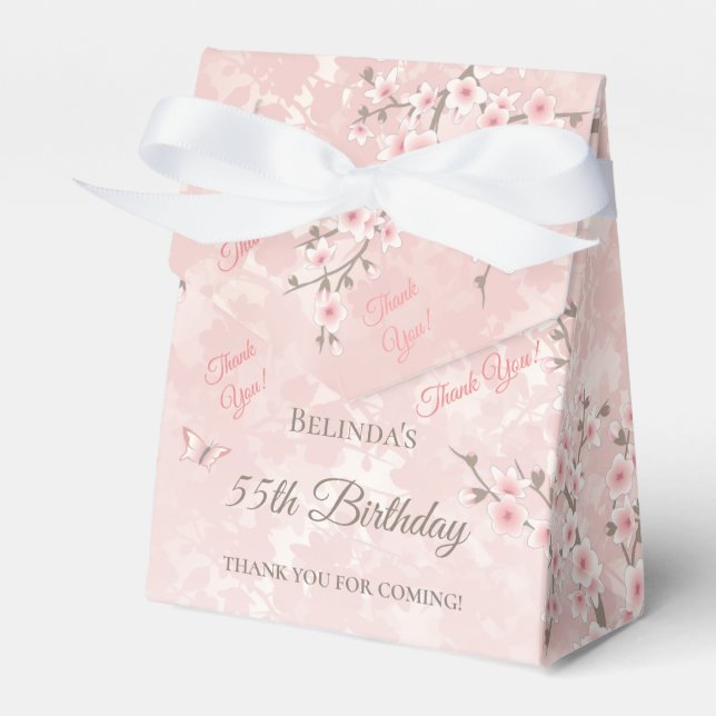 Cherry Blommar  Rosa Birthday Favbox Presentaskar (Framsidan Sidan)