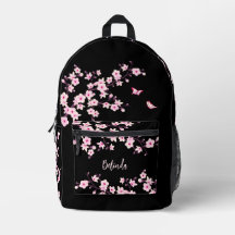 Cherry Blommar Rosa Black Monogram