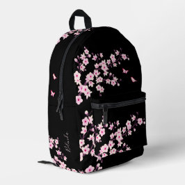 Cherry Blommar Rosa Black Monogram