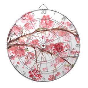 Cherry blommar rosa blommor blommigt Sakura Asian Darttavla
