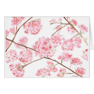 Cherry blommar rosa blommor Japanska Asiatiska Sak Hälsningskort