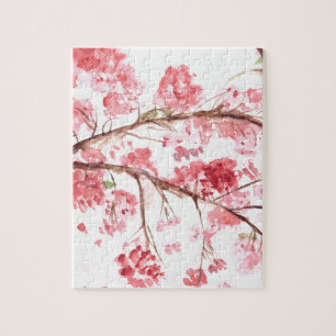 Cherry blommar rosa blommor Sakura Asian Japanska Pussel
