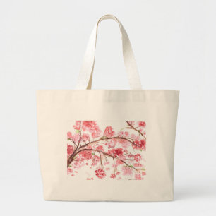 Cherry blommar rosa blommor Sakura Japanska Jumbo Tygkasse