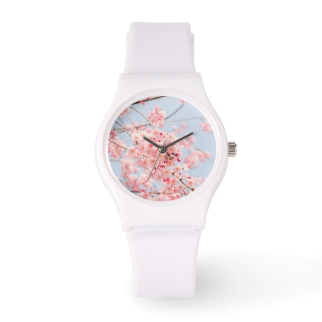 Cherry Blommar Rosa Flowers Watch Armbandsur (Framsida)