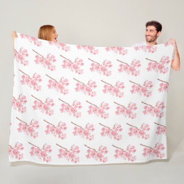 Cherry Blommar Rosa Japanska Sakura Kawaii Ull Fleecefilt