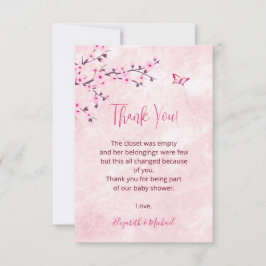 Cherry Blommar Rosa Marble Baby Shower Tack
