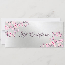 Cherry Blommar Rosa Silver Gift Certificate