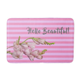 Cherry Blommar Rosa Strips Hej BeSnygg! Badrumsmatta