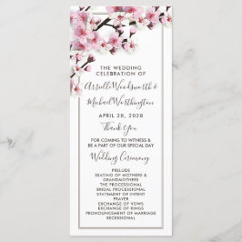 Cherry Blommar Rosa White Bröllopsprograms Program