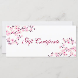 Cherry Blommar Rosa White Gift Certificate