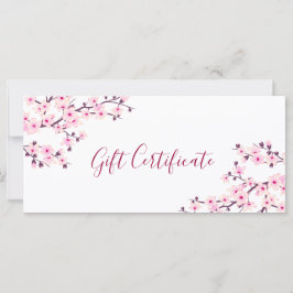 Cherry Blommar Rosa White Gift Certificate