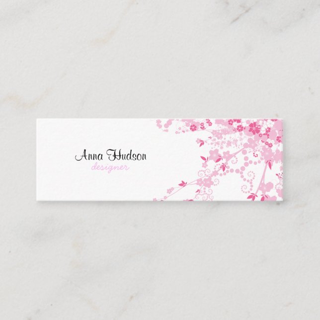 Cherry Blommar, Sakura, Floristry, Flower Shop Mini Visitkort (Framsida)