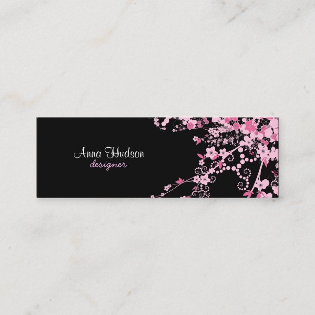 Cherry Blommar, Sakura, Floristry, Flower Shop Mini Visitkort (Framsida)
