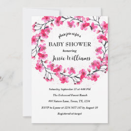 Cherry Blommar Sakura Flowers Babydusch Inbjudningar