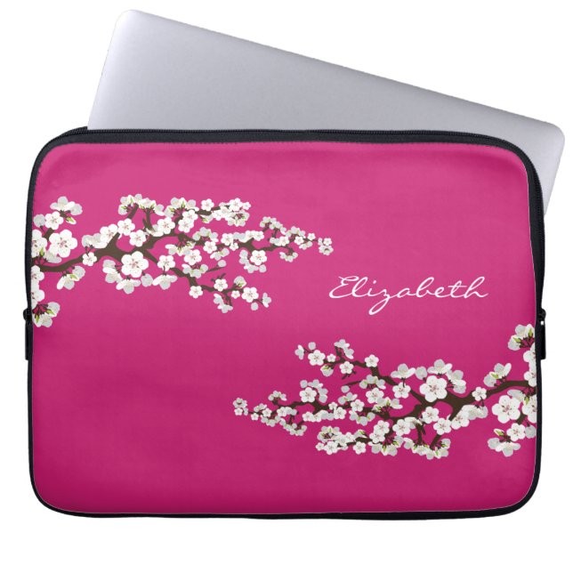 Cherry Blommar Sakura Laptop sleeve (fuschia) (Framsidan)
