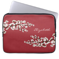 Cherry Blommar Sakura Laptop sleeve (röd)