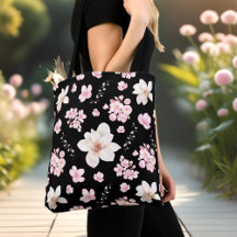 Cherry Blommar Sakura Magnolia Vår Rosa Black