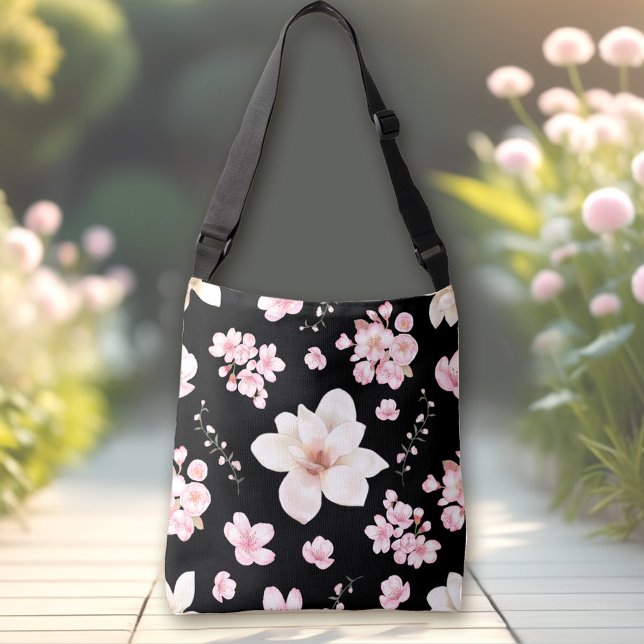 CHERRY BLOMMAR SAKURA MÖNSTER CROSSBODY BAG AXELVÄSKA (CHERRY BLOSSOM SAKURA PATTERN CROSSBODY BAG)