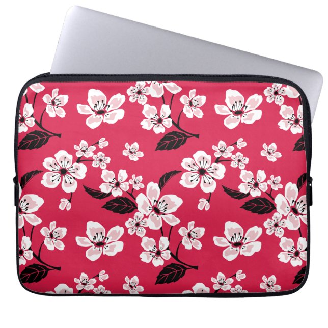 CHERRY BLOMMAR - SAKURA (RED) LAPTOP FODRAL (Framsidan)