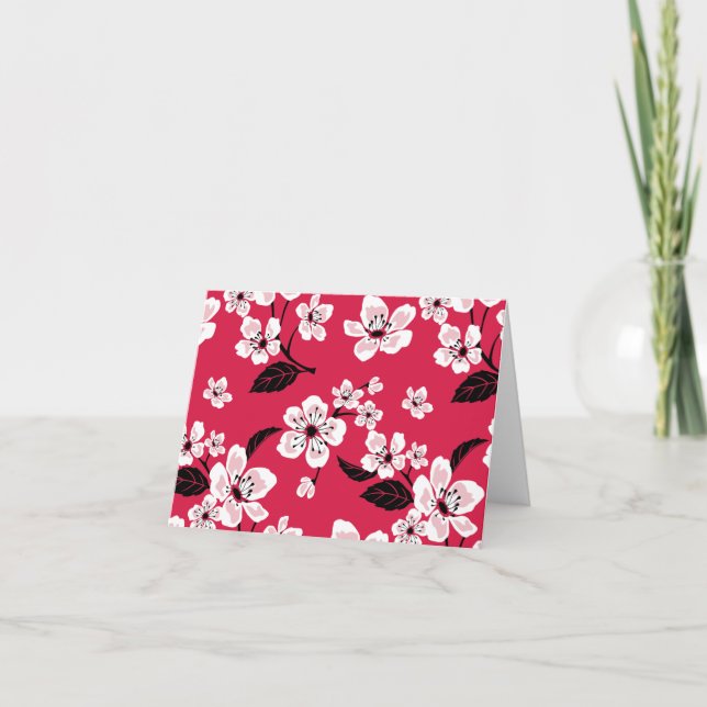 CHERRY BLOMMAR - SAKURA (RED) TACK KORT (Framsida)