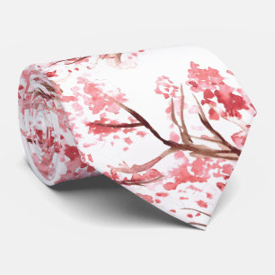 Cherry blommar Sakura Rosa Blommigt Bröllop Slips