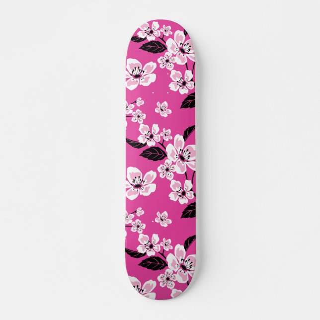 CHERRY BLOMMAR - SAKURA (ROSA) MINI SKATEBOARD BRÄDA 18,5 CM (Framsida)