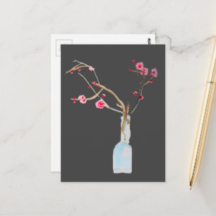 Cherry Blommar sakura vattenfärgsart Vykort