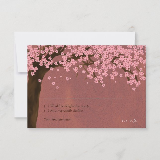Cherry Blommar/Sakura Watercolor (Dusk) OSA Inbjudningar (Framsida)