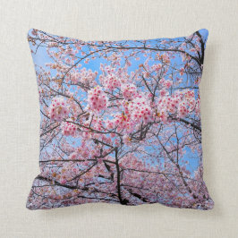 Cherry Blommar Sakuras Oriental Blommigt Natural Kudde