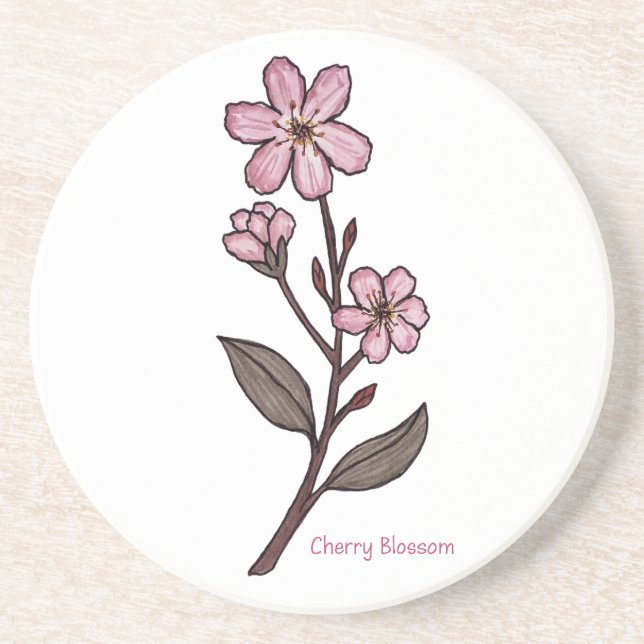 Cherry Blommar Sandstone Underlägg (Framsidan)