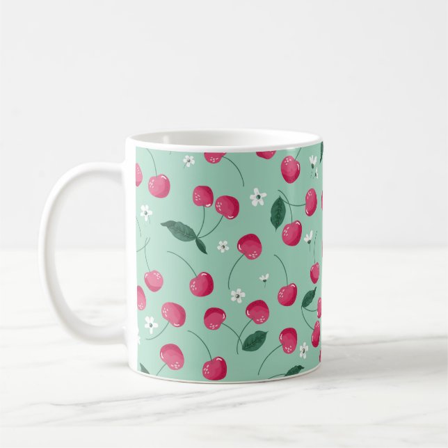 Cherry Blommar: Sommardesign Kaffemugg (Vänster)