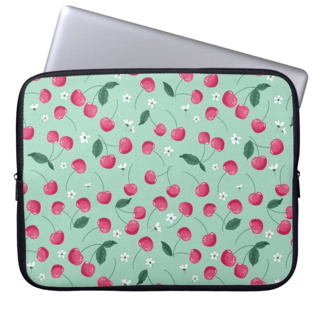 Cherry Blommar: Sommardesign Laptop Fodral (Framsidan)