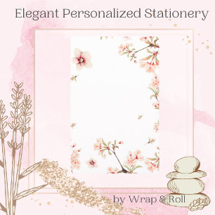 Cherry Blommar Stationery Brevpapper