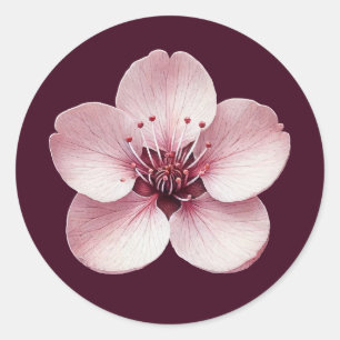 Cherry Blommar Sticker Runt Klistermärke