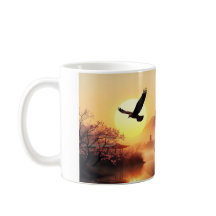 Cherry Blommar Sunset Eagle Coffee Mugg