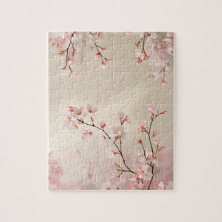 Cherry Blommar Tan Background Puzzle Pussel