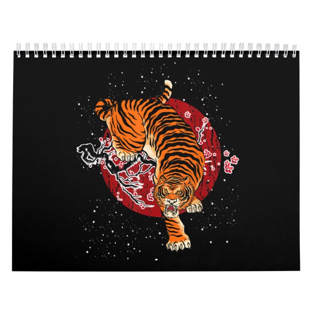 Cherry Blommar Tiger Kalender (Omslag)