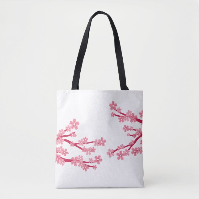 Cherry Blommar Tote Bag Tygkasse (Framsida)