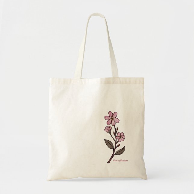 Cherry Blommar Tote Bag Tygkasse (Framsidan)