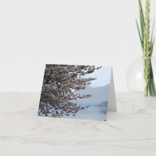 Cherry Blommar Träd Art Note Card Kort (Framsida)